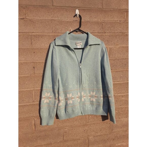Ladies Pendleton Snowflake Zip cardigan - Picture 1 of 4